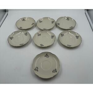 Vintage HACKEFORS Swedish Porcelain Saucers SET 7, Sweden, 1930’s